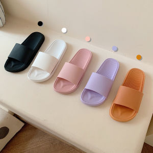 Thin Strips Simple Couple Slippers Women Summer Outwear Girlish Ins Trendy Indoor Home Non Slip Bathroom Slippers Men