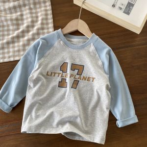 Pure Cotton Long Sleeve T-Shirt for Boys Soft Cotton Material round Neck Print Design Sweat Absorbent Base Shirt for Kids