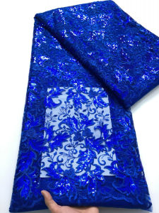 Kalume African Lace Fabric 5 Yards Nigerian French Tulle Net Lace Fabric Sequins 2025 For Diy Dress Sewing Wedding Party F4228