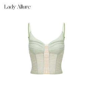 Ruffled Layered Mesh Underwear Women Wirefree Shapewear Boned
