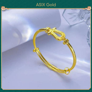 ASIX GOLD 916 gold horseshoe buckle sliding bracelet 18K gold fashion bracelet for women Showers are available Wont blacken Wont peel Engagement wedding holiday gifts