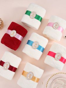 Coralline Velvet Towel Wedding Celebration Gift Small Present for Bridesmaid Best Friend Birthday Practical Square Scarf