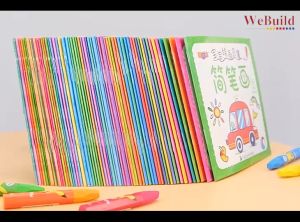【简笔画涂涂画画涂色本】全套60册 3-6岁宝宝涂鸦图画生字认知拼音英文识字幼儿园儿童画画本涂色绘本 Chinese Drawing Coloring Book Early Education Painting Art Buku WeBuild