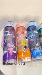 Grosir Botol Minum Tali Portable Bening Rainbow Astronot 1000ml