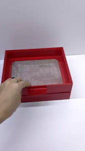 HỘP GIÀN MƯA 2IN1 KÍCH THƯỚC: 22-18-9CM ĐỎ ĐỤC 3MM (THANH LÝ)