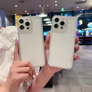 Luxury Glitter Diamond Sequins Bling Phone Case For iPhone 17 Pro Max 16 15 14 13 12 11 Shiny Rhinestone Clear Soft TPU Cover