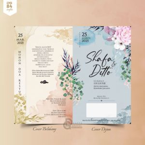 Undangan Pernikahan Motif Bunga DG.84.Indie | Bonus Plastik Label Thanks Card dan Video Undangan Digital