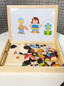 Đồ chơi bảng gỗ vẽ nam châm cho bé bảng gỗ có thể vẽ và xếp hình vui nhộn giải trí cho trẻ em-đồ chơi giáo dục 3D câu đố