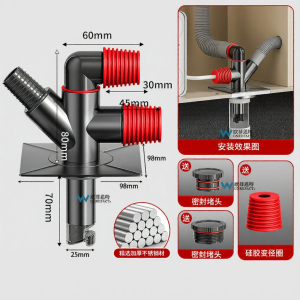 WONREFACT | Deodorizing Anti-Overflow Dual Drainage Washing Machine Outlet Connector