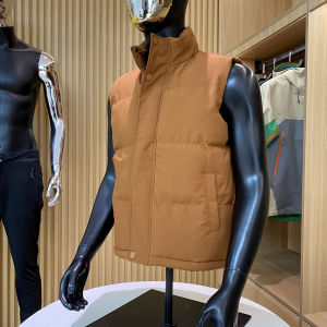 Áo Khoác Vest Không Tay Mùa Thu Đông Cho Nam Áo Khoác Ngoài Thường Ngày Cổ Đứng Ấm Áp Thoải Mái Chất Liệu Cotton Pha Trộn Polyester