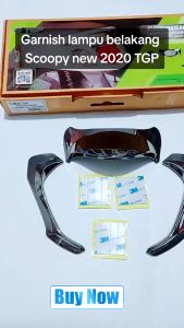 Garnish Lampu Set Belakang New Scoopy 2020 2021 TGP BLACK CHROME