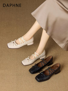 Daphne | French Style Bow Mary Jane Shoes Coarse Heel