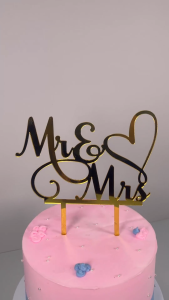 1pc Gold MR&MRS Acrylic Wedding Cake Topper Party Favors Cake Decorating Supplies Baking Accessories Anniversary Decorations
