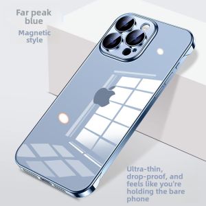 SHUXIE | Transparent Magnetic Stand Case with Lens Protector for iPhone 16/17 Pro Max/15 Pro/14/13/12 Ultra Thin Heat Dissipation