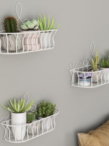Scandinavian Iron Wall Flower Rack Balcony Hanging Flower Rack Wall Hanging Green Radish Hanging Storage Decoration Jardiniere