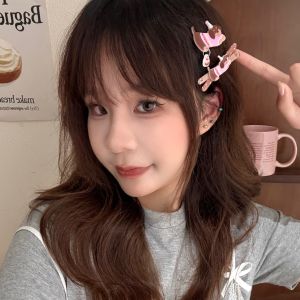 Cute Cartoon Dog Acrylic Hair Clips School Style Faux Bangs Pendant Set Childrens Fashion Accessories Hair Decoration