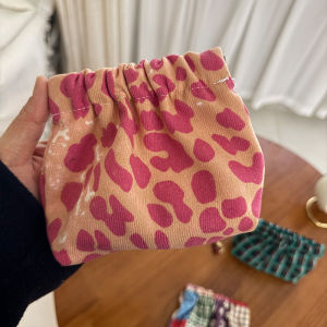 Ins Floral Automatic Opening And Closing Storage Bag Sanitary Napkin And Lipstick Inner Bag Organizer Womens Bucket Style Velvet