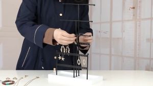 6Tier Jewelry Tree Display Stand Jewelry Organizer Tabletop Jewelry Holder with TrayFor Earring Necklace Bracelet