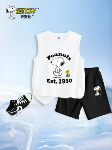 Snoopy | Bộ Đồ Thể Thao Mỏng Cho Bé Trai Cotton Mùa Hè