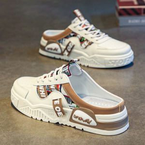 Mens Summer Outdoor Anti-slip Slippers Driving Sports Beach Sandals Thick Bottom Low Heel Breathable PU Leather Slip-On Shoes