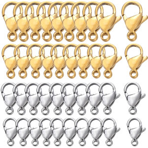 10/20Pcs Stainless Steel Lobster Clasps Gold Color Lobster Clasps Hooks Connectors For DIY Jewelry Making Findings Accessories