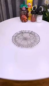 Lưới chiên inox gấp rổ chiên gia đình lọc dầu chiên đa năng dụng cụ thoát nước giỏ