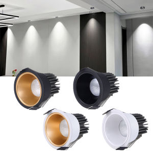 โคมไฟดาวน์ไลท์ LED COB 7 W/12 W Warm/Cool สีขาวอลูมิเนียม Spotlight สําหรับโคมไฟเพดานในร่มเหมาะสําหรับ Store ห้องนั่งเล่น