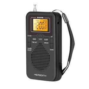 W-206 FM/AM Radio Portable Battery by 2 AA Stereo Earphone LCD Display Digital Alarm Clock sleepMorning/AM indicator