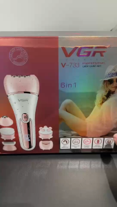 VGR V-733 Epilator Hair Removal for Women 6-in-1 Cordless & Rechargeable Lady Electric Shaver IPX7 Waterproof Hair Removal Device Wet and Dry Bikini Trimmer