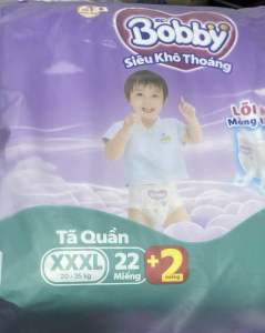 [TẶNG THÊM 2 MIẾNG] Tã quần BOBBY size XXXL22 cho bé 20-35kg MỚI