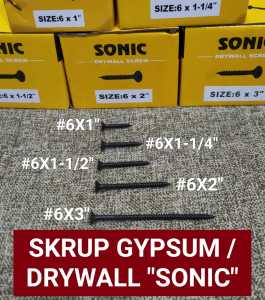 500gram Sekrup Gypsum Sonic Ap Izm 2cm 25cm 3cm 4cm 5cm 7cm | Baut Sekrup Baja Gypsum Gipsum 500gram