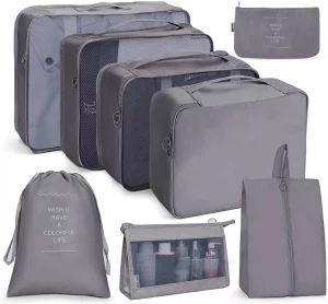 Clothes Organizer Bag Travel Organizer Clothes Packing Cube 8 Set Travel Storage Bag Luggage Organizer Pouch Travel Packing Cubes Portable Packing Bag