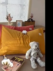 Color Woven Washed Cotton Pillow Cover 48x74cm