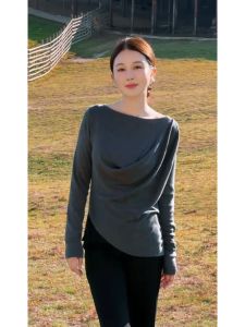 YUFUQING | Elegant Gray Off-Shoulder Sweater for Women