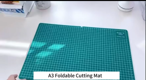 Cutting Mat PVC A3 Foldable Self-Healing Cutting Pad Space Saving Collapsible Grid Cut Pad Paper Cutter Board for DIY Craft Art