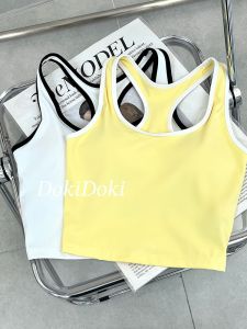 Color Block Yoga Tank Top Womens Summer Vitality Tennis Sports Bra Pilates Training Fitness Wear Breathable Moisture Wicking Nylon