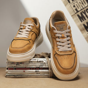 Mens Casual Sport Shoes Soft Bottom Heightening Autumn Winter New Style Retro Trendy Shoes Daily Wear Comfortable Mesh Upper