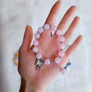 Vòng tay nữ cánh tiên đá pha lê lắc tay nữ hạt ngọc đá thủy tinh