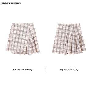 JNXS | Chân Váy Dài A-line Kẻ Caro Nếp Nhăn