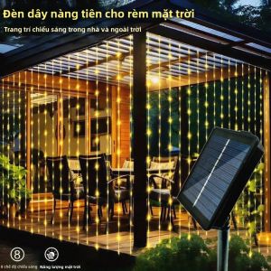 Đèn LED Chạy Bằng Năng Lượng Mặt Trời Đèn Dây 8 Chế Độ Trang Trí Giáng Sinh Ngoài Trời Đèn Năng Lượng Mặt Trời Cho Tiệc Cưới Trong Vườn