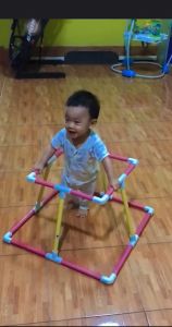 มีโค้ดส่งฟรี !!รถหัดเดินเด็ก (สีฟ้าล้วน) พีวีซีหัดเดินเด็ก อุปกรณ์ช่วยหัดเดินเด็ก  (ฟรี!! กาวร้อน) DIY จากท่อ PVC ช่วยเสริมพัฒนาการเดินตั้งแต่ก้าวแรก