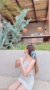 SATIN X ZERO ยางรัดผม ผ้าซาตินเกรดพรีเมี่ยม โดนัทพร้อมโบว์ผูก (Taffy pink) ผมไม่ลีบ ไม่กินผม ไม่หนัก ผ้านุ่มเบาสบายหัว