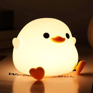 DoDo Duck Night Light Cute Duck Lamp Rechargeable Dimmable Nightlight Silicone LED Bedside Lamp Nursery Touch-Sensitive