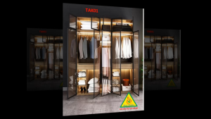 Tủ quần áo gỗ MDF cánh kính cường lực khung nhôm 4TAK02 - Nội thất lắp ráp Viendong Adv