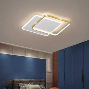 Modern Smart LED Ceiling Light Square Bedroom Lamp Main Bedroom Home Use Restaurant Iron Art High Translucent PMMA Lampshade