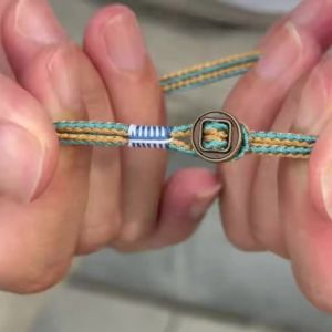 Handmade Metal Loop Clasp Easy Hook Thin Rope Braided Bracelet for Men Vintage Two Color Wrist Jewelry Homme Joias