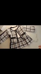 (KIDSFO-61) - Dress Bayi Perempuan Square Black & White Jaket