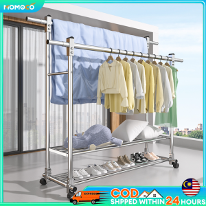 Stainless Steel Clothes Hanger Rack Stand | Indoor Outdoor Clothes Hanger | Rak Penyidai Baju| ampaian baju | Coat Rack