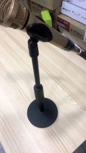Desktop Microphone Stand Conference Speech with Wireless Microphone Stand Disc Base Telescopic Rod WD201
