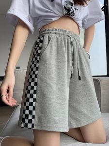 Summer Sport Shorts Women Loose Casual Wide Leg High Waist Slimming Outdoor Cotton Running Five-Quarter Length Pants